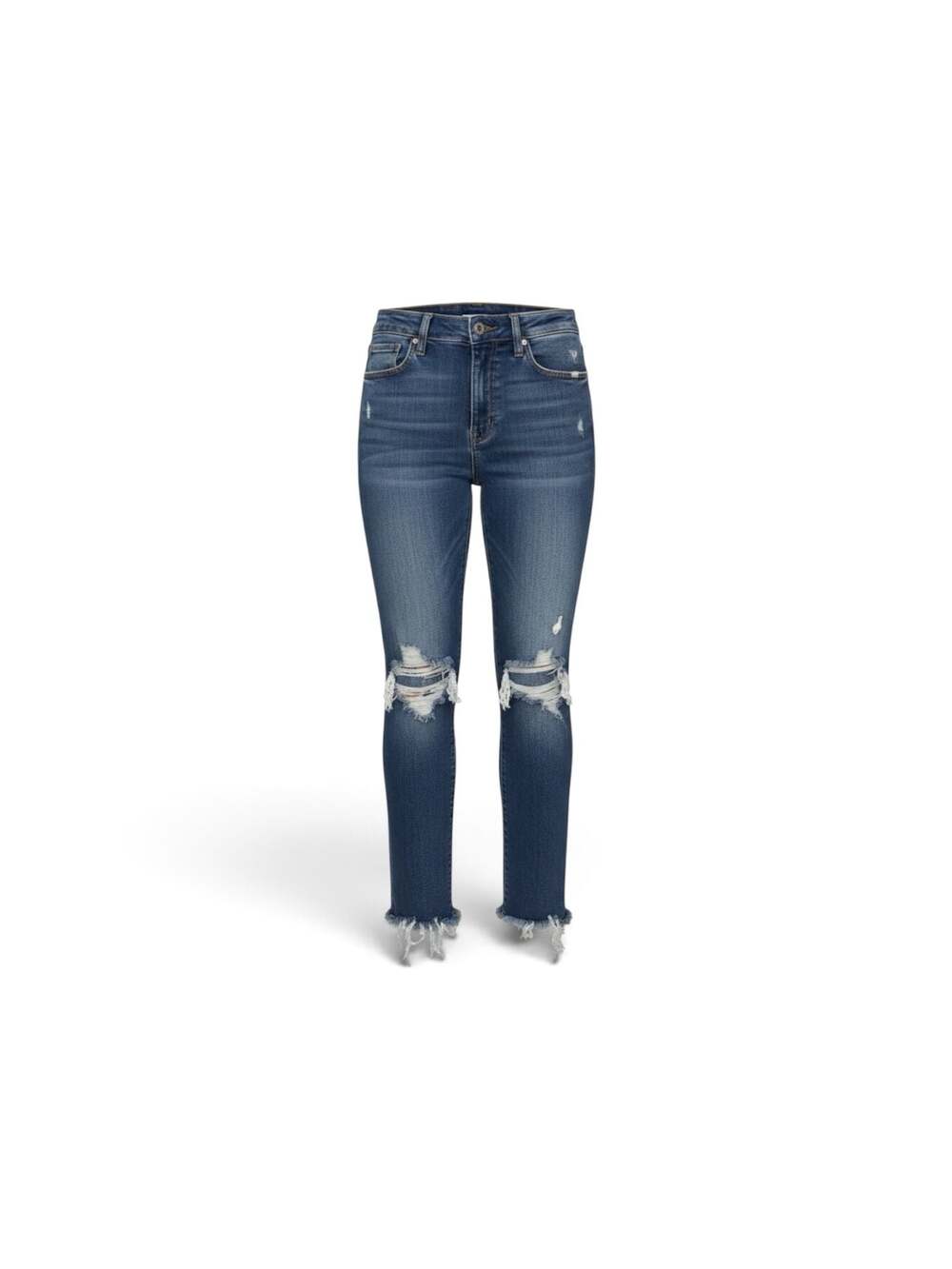NWT Judy Blue Jeans Womens Blue Straight Distressed Casual Stretch Denim